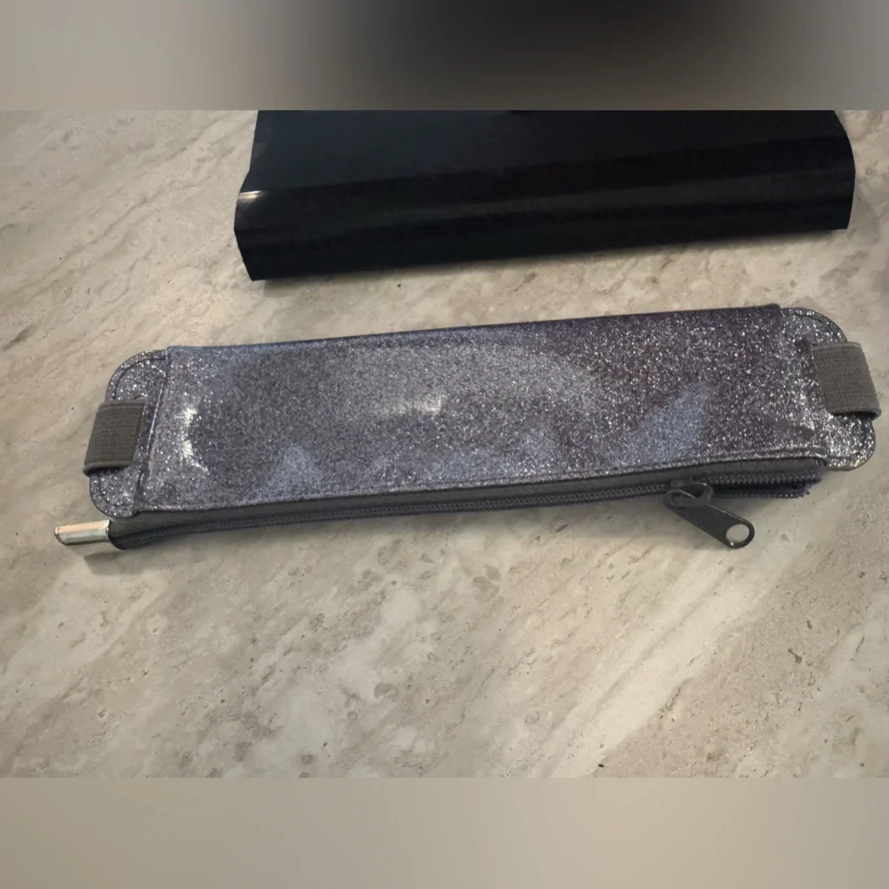 Glittery Pink and Silver Pencil Cases
